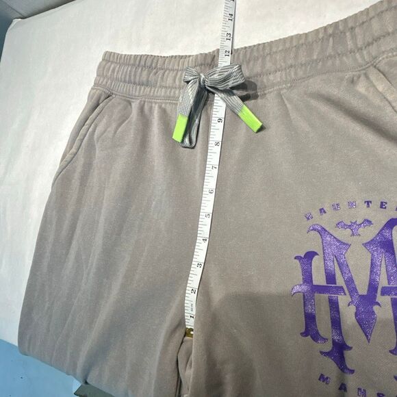 Disney Parks Sz Medium Sweatpants The Haunted Mansion THM Gray Purple Logo Jogge - Picture 11 of 12